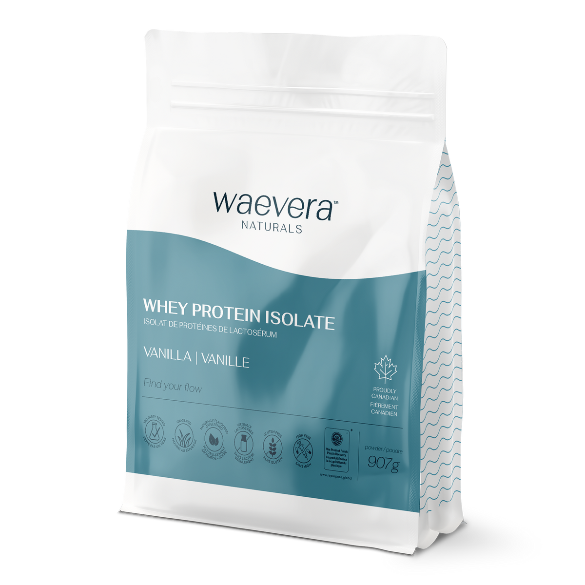 waevera Vanilla Whey Protein Isolate in a 2lb bag